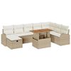 vidaXL Gartensofa-set 9 stk. Beige Poly-Rattan