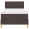 vidaXL LED Boxspringbett mit Matratze Dunkelbraun 100 x 200 cm Stoff