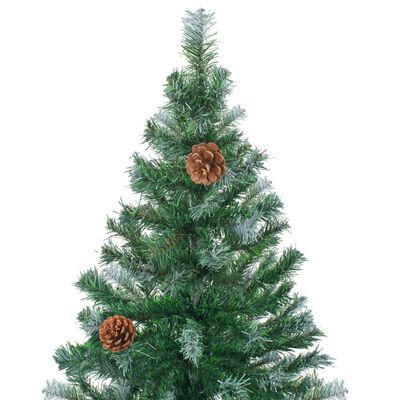 vidaXL Weihnachtsbaum Gefrostet mit LEDs & Zapfen 150 cm