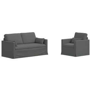 vidaXL Sofa Set 2 pcs Dunkelgrau 158 x 78 x 80 cm Stoff