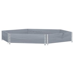 vidaXL Paletten-Aufsatzrahmen Grau 160x160 cm Massivholz Kiefer