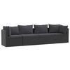 vidaXL 4-tlg. Garten-Sofagarnitur mit Auflagen Poly Rattan Schwarz