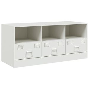 vidaXL TV-Schrank Wei&szlig; 99x39x44 cm Stahl