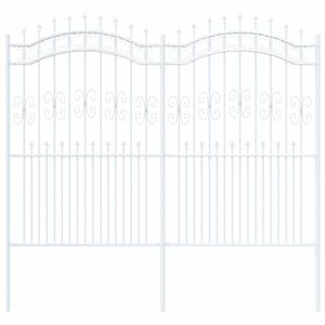 vidaXL Gartenzaun Wei&szlig; 240 x 228 cm Pulverbeschichteter Stahl