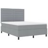 vidaXL Boxspringbett mit Matratze mit LED Hellgrau 160 x 200 cm Stoff