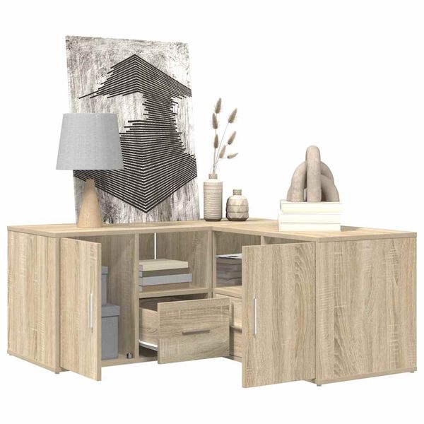 vidaXL Eckregal Sonoma-Eiche 160x40x45 cm Holzwerkstoff