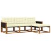 vidaXL Outdoor-Sofagarnitur mit Kissen 4 pcs Natur und Creme