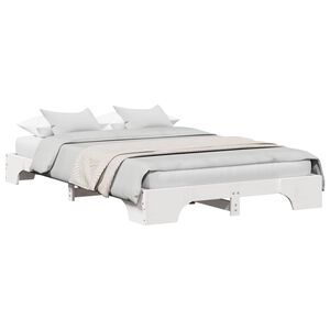 vidaXL Bettrahmen Wei&szlig; 120 x 200 cm Massives Kiefernholz