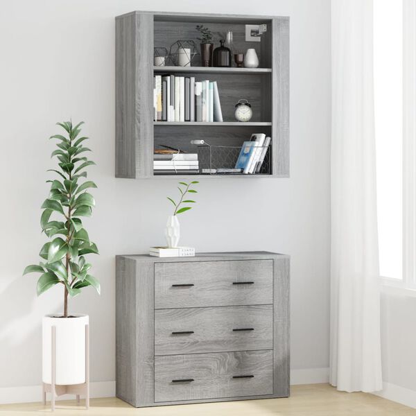 vidaXL Highboard Grau Sonoma Holzwerkstoff