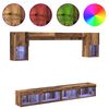 vidaXL TV Wand Einheiten mit LED mit LED 6 pcs Altholz Holzwerkstoff