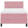vidaXL Boxspringbett mit Matratze mit Kopfteil Rosa 90 x 190 cm Samt