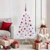 vidaXL K&uuml;nstlicher klappbarer Weihnachtsbaum Wei&szlig; 120 cm PVC und Stahl