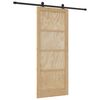 vidaXL Schiebet&uuml;r Nat&uuml;rlich und Schwarz 86 x 211 cm