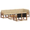 vidaXL Outdoor-Sofagarnitur mit Kissen 9 pcs Natur und Beige