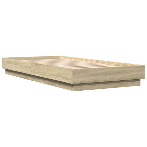 vidaXL Bettgestell ohne Matratze Sonoma-Eiche 100x200 cm Holzwerkstoff