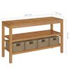 vidaXL Waschtisch Massivholz Teak mit Waschbecken Marmor Creme