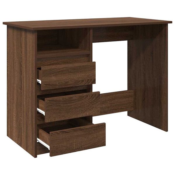 vidaXL Schreibtisch Braun Eichen-Optik 102x50x75 cm Holzwerkstoff