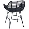 vidaXL Esszimmerstuhl 2 pcs Schwarz 55 x 50 x 74 cm Rattan und Eisen