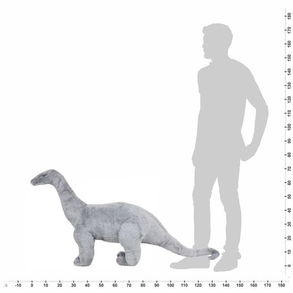 vidaXL Pl&uuml;schtier Brachiosaurus Stehend Pl&uuml;sch Grau XXL