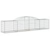 vidaXL Gabione mit Hochbogen 300x50x60/80 cm Verzinktes Eisen