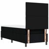 vidaXL Boxspringbett mit Matratze mit LED Schwarz 80 x 200 cm Stoff