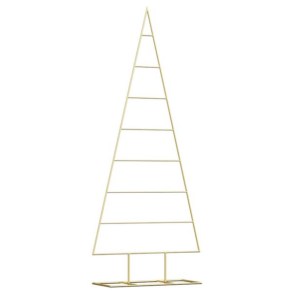 vidaXL Metall Weihnachtsbaum Gold 150 cm Pulverbeschichteter Stahl