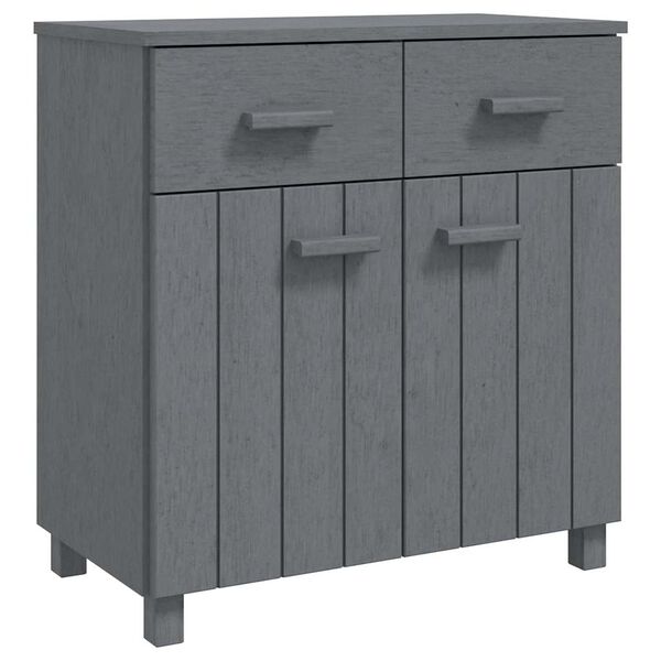 vidaXL Sideboard HAMAR Dunkelgrau 79x40x80 cm Massivholz Kiefer