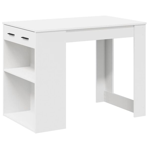 vidaXL Schreibtisch mit Schubladen und Ablage Weiß 102x62x77,5 cm