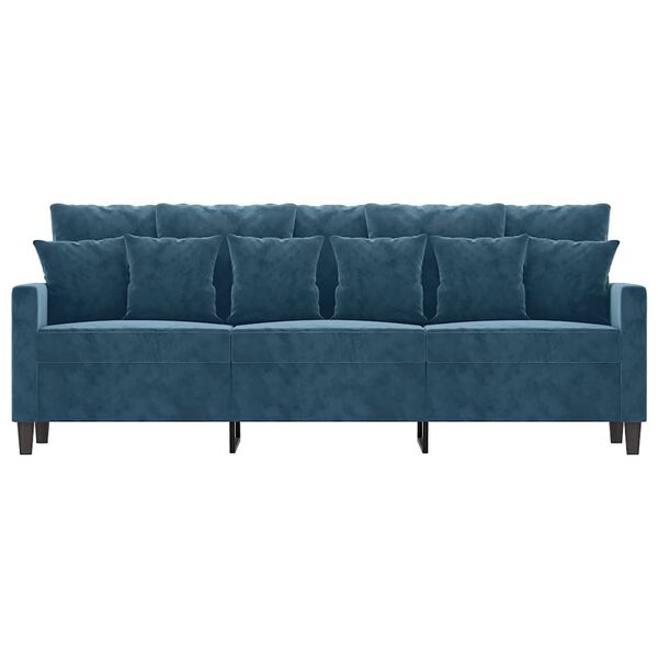 vidaXL 3-Sitzer-Sofa Blau 180 cm Samt
