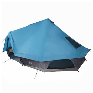 vidaXL Tipi Zelt mit Dach mit Speicher Blau 680 x 430 x 270 cm Taft