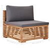 vidaXL 5-tlg. Garten-Lounge-Set mit Auflagen Massivholz Teak