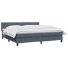 vidaXL Boxspringbett mit Matratze Dunkelgrau 200x210 cm Samt