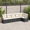 vidaXL Gartensofa-set mit Kissen 6 pcs Schwarz und Wei&szlig; Poly-Rattan
