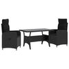 vidaXL Outdoortisch-Set 3 pcs Schwarz Poly-Rattan