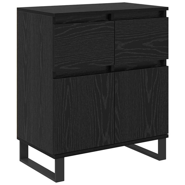 vidaXL Sideboard mit Schubladen Schwarz Eichen-Optik 60 x 35 x 70 cm