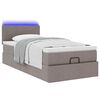 vidaXL Ottoman-Bett mit Matratze & LEDs Taupe 80x200 cm Stoff