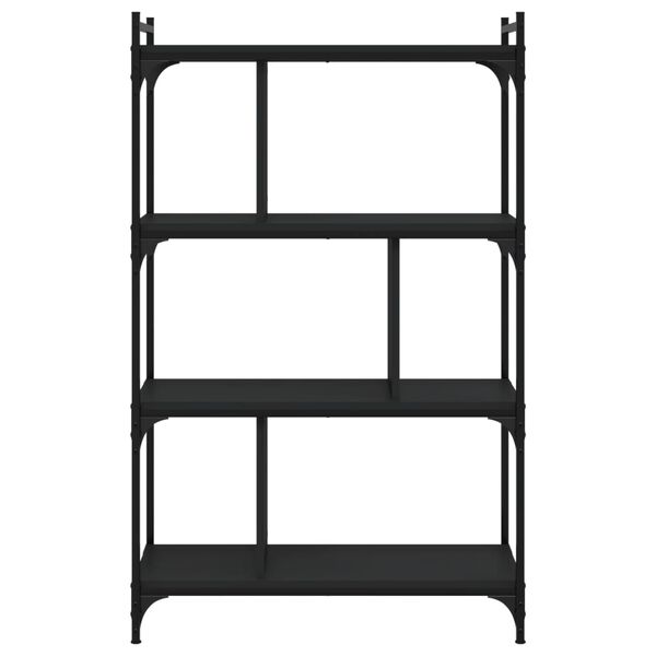 vidaXL B&uuml;cherregal 4 B&ouml;den Schwarz 76x32x123 cm Holzwerkstoff