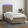 vidaXL Boxspringbett mit Matratze & LED Taupe 80x200 cm Stoff