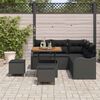 vidaXL Gartensofa-set mit Kissen 8 pcs Schwarz Poly-Rattan