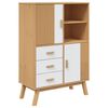 vidaXL Highboard OLDEN Wei&szlig; und Braun 85x43x125 cm Massivholz Kiefer