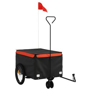 vidaXL Fahrradanh&auml;nger Schwarz und Orange 30 kg Eisen