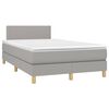 vidaXL Boxspringbett mit Matratze Hellgrau 120x200 cm Stoff