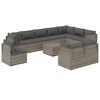 vidaXL 11-tlg. Garten-Lounge-Set mit Kissen Grau Poly Rattan