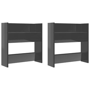 vidaXL Wand-Schuhschr&auml;nke 2 Stk. Hochglanz-Grau 60x18x60cm