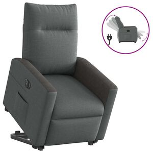 vidaXL Relaxsessel mit Aufstehhilfe Elektrisch Dunkelgrau Stoff