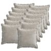 vidaXL Kissenbezug 12 stk. HOUTEN Hellgrau 45 x 45 cm Chenille-Stoff