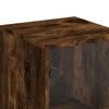 vidaXL Beistellschrank mit Glast&uuml;r R&auml;uchereiche 35x37x100 cm