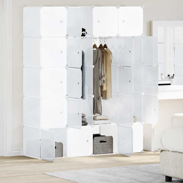 vidaXL Regalsystem mit 20 W&uuml;rfeln und Aufh&auml;ngestangen PP