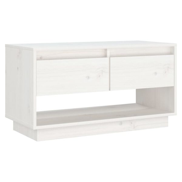 vidaXL TV-Schrank Weiß 74x34x40 cm Massivholz Kiefer