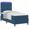 vidaXL Boxspringbett mit Matratze mit LED Blau 90 x 190 cm Stoff